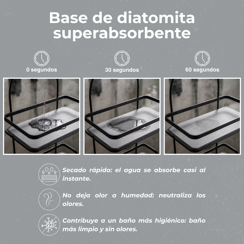 Mafi Home® | Organizador de ducha doble con base de diatomita