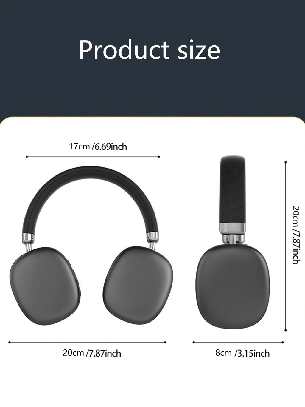 Wireless Over-Ear Headphones,5.3 Chip,Hi-Fi 360° Surround Sound,Dual Device Connection,Long Battery,Stylish Wireless Headset