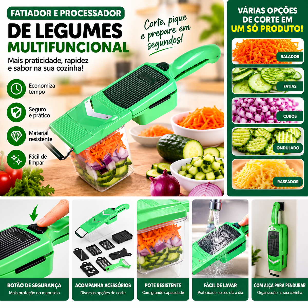 Cortador de verduras multifuncional 8 en 1