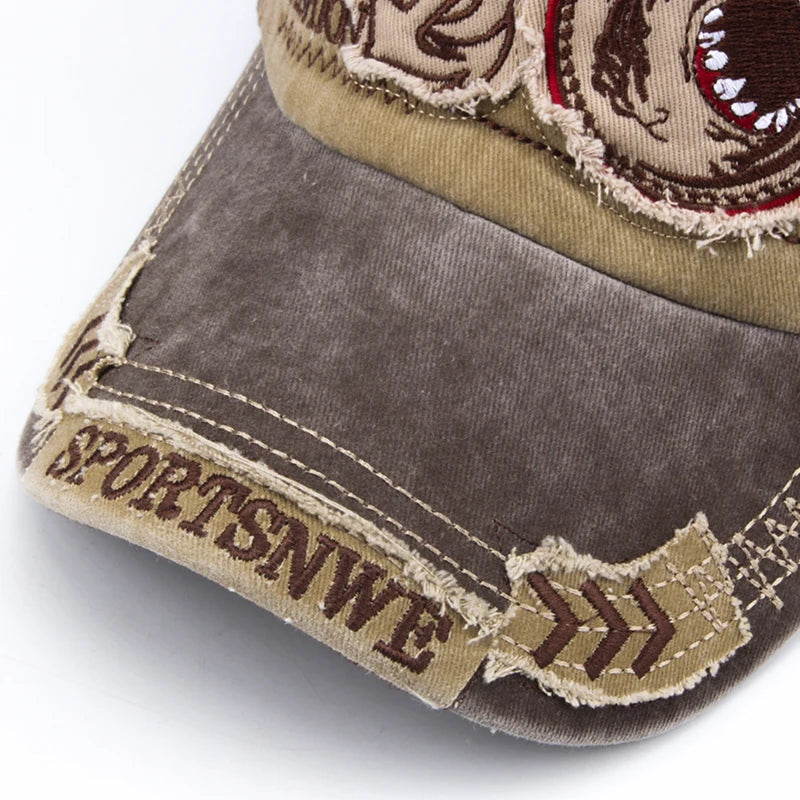 Gorra de béisbol para hombre CNTANG de algodón a la moda con bordado de tiburón, gorra informal con visera para mujer, gorra snapback de marca, gorra de hip hop unisex