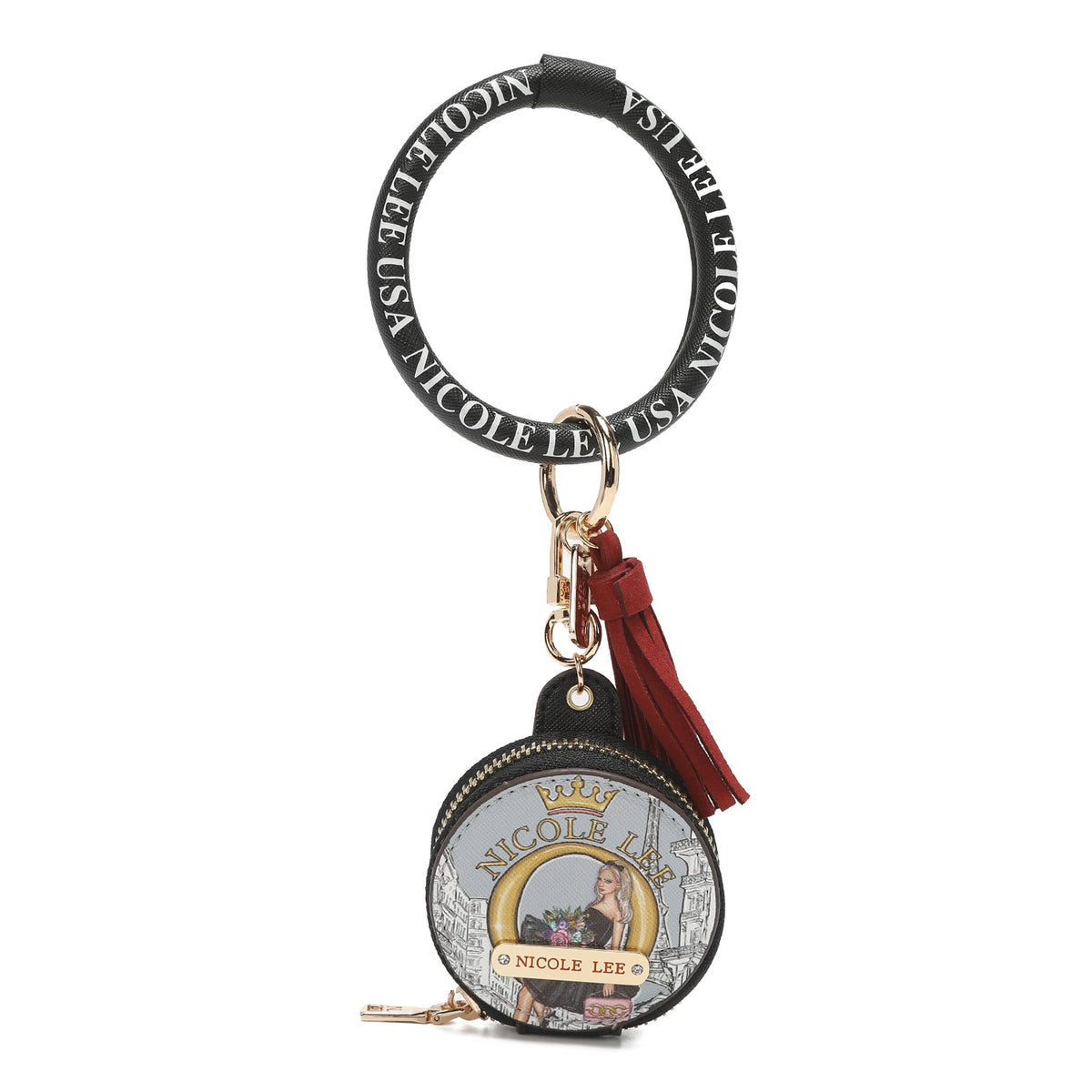 PULSERA CON LLAVERO Y PORTAAUDÍFONOS