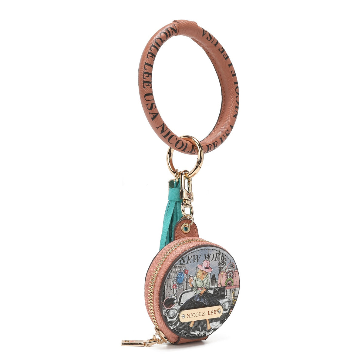 PULSERA CON LLAVERO Y PORTAAUDÍFONOS