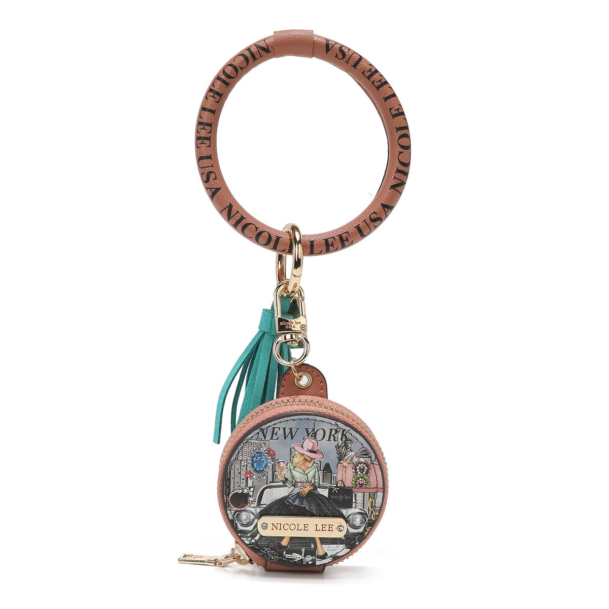 PULSERA CON LLAVERO Y PORTAAUDÍFONOS
