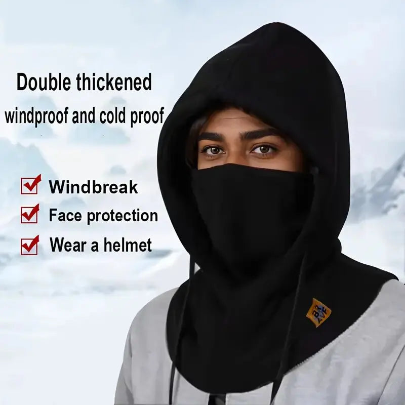 Gorro térmico de invierno con máscara y calentador de cuello, pasamontañas 3 en 1 a prueba de viento para hombres y mujeres, gorro con máscara para ciclismo y protección contra el frío