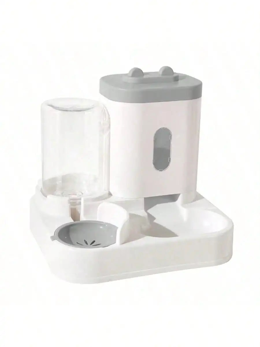 Dispensador de agua y comedero automático por gravedad para gatos, 1 unidad - Diseño de una sola pieza, gran capacidad y a prueba de derrames