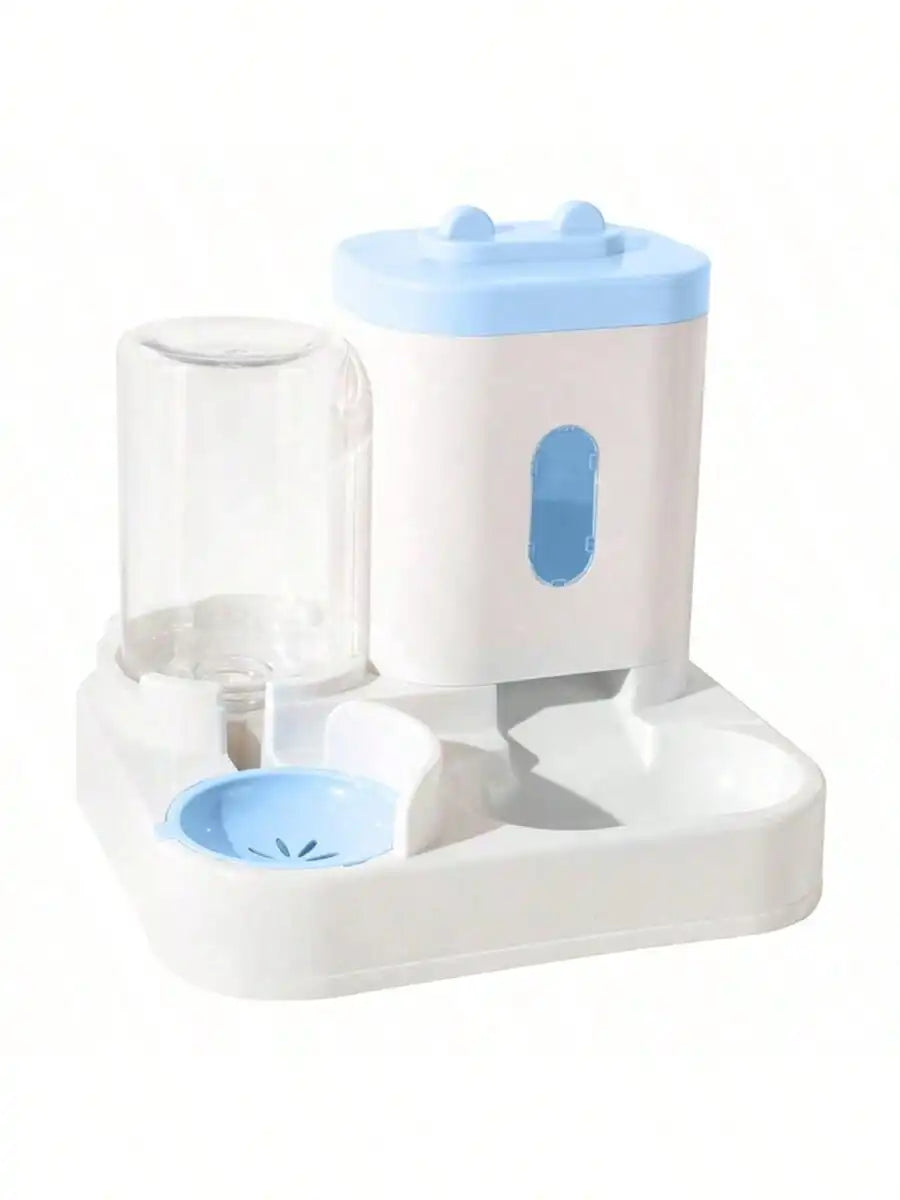 Dispensador de agua y comedero automático por gravedad para gatos, 1 unidad - Diseño de una sola pieza, gran capacidad y a prueba de derrames