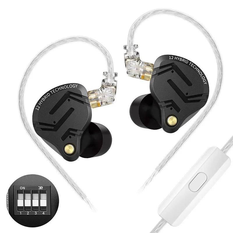 KZ ZS12 PRO X Metal Earphones 1DD+5BA Hybrid HIFI Bass In Ear Monitor Headphones Music Sport Noise Cancelling Headset New Arrive