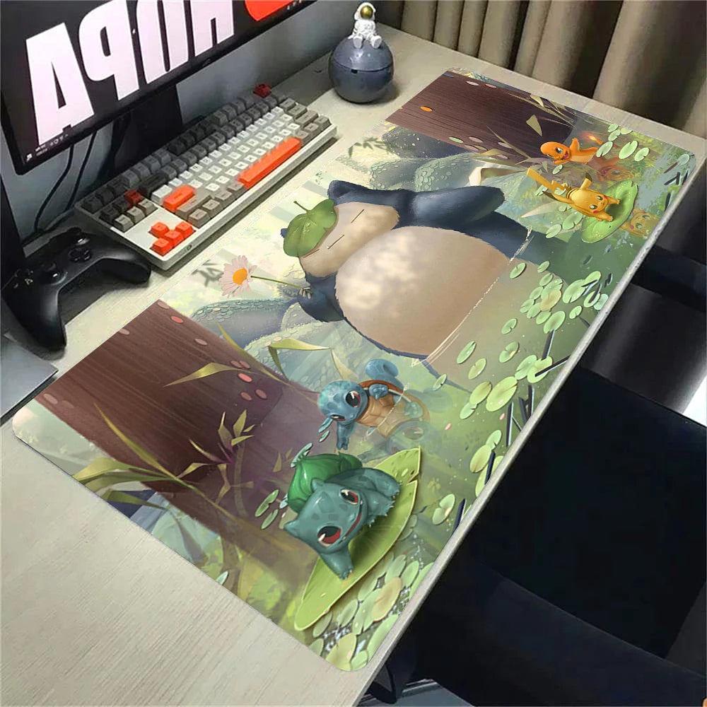 Mouse Pad Grande Alfombrilla de Escritorio Anime Pokémon Playmat Gaming Mouse Pad 900 × 400 XXL Mousepad Speed Computadora y Oficina Gamer Gabinete