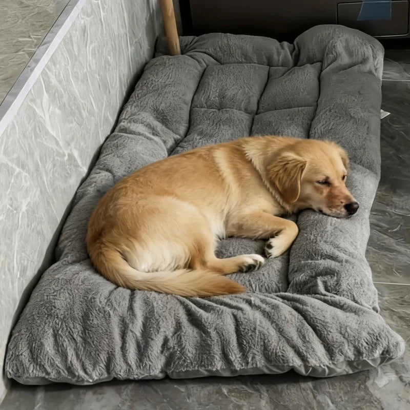 Sofá cama extra grande de felpa para perros, alfombrilla gruesa súper suave de poliéster para mascotas, cama para jaula de perros, para perros pequeños, medianos y grandes
