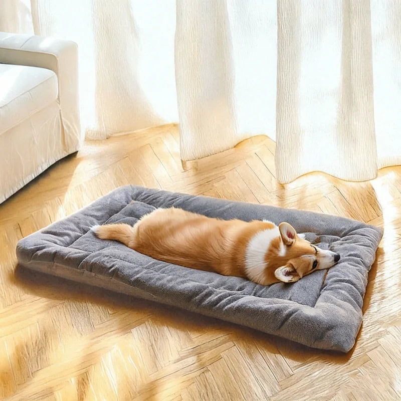Sofá cama extra grande de felpa para perros, alfombrilla gruesa súper suave de poliéster para mascotas, cama para jaula de perros, para perros pequeños, medianos y grandes