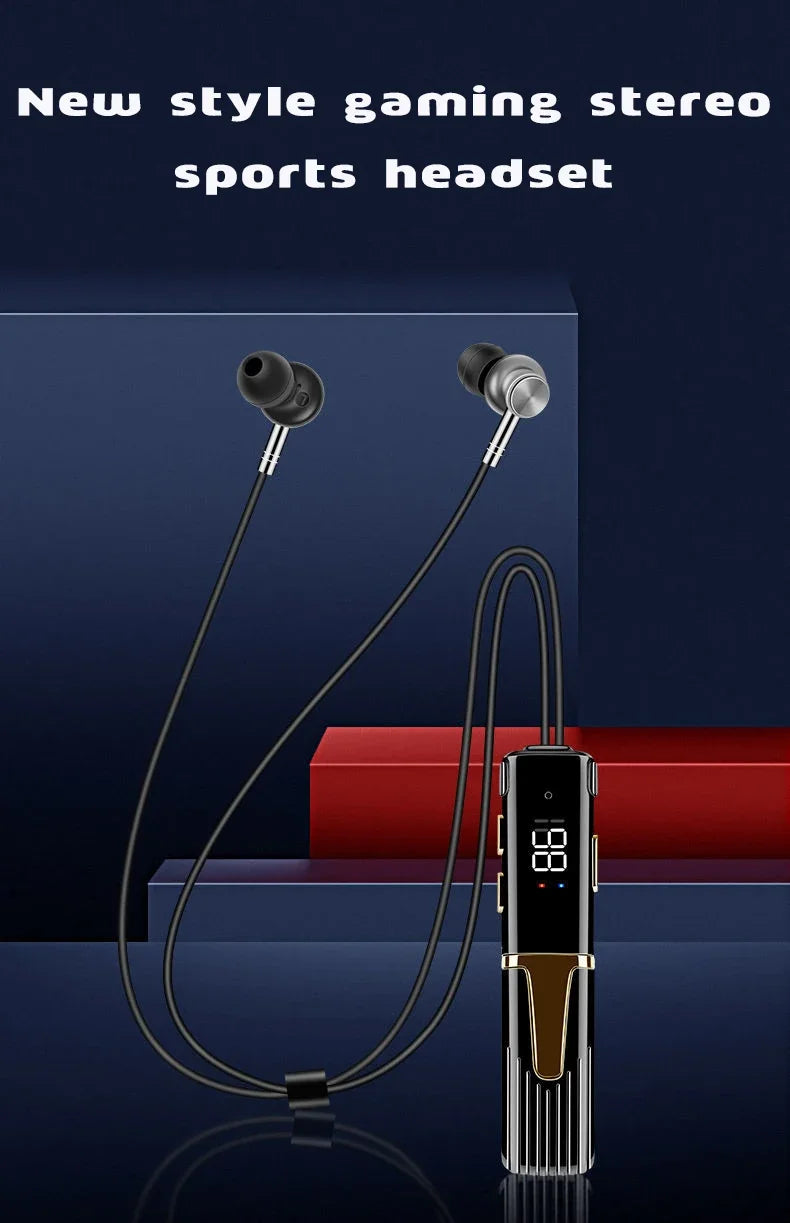 Wireless Headphones Bluetooth Neckband Earphones Big Battery Sport Running TWS Earbuds Waterproof Bluetooth5.2 Headset With Mic
