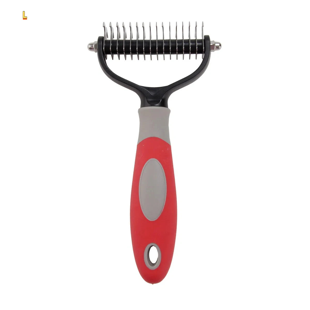 Peine para desenredar mascotas, cepillo de aseo de doble cara para perros y gatos, 2 tamaños, 5 colores, mango antideslizante, elimina enredos, herramienta para quitar el pelo suelto
