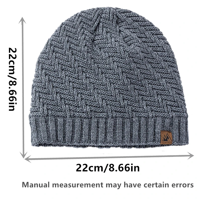 Gorro de invierno unisex con etiqueta, gorro de punto de moda para hombres y mujeres, gorro tipo beanie, gorro deportivo cálido con forro de felpa para exteriores