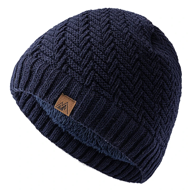 Gorro de invierno unisex con etiqueta, gorro de punto de moda para hombres y mujeres, gorro tipo beanie, gorro deportivo cálido con forro de felpa para exteriores