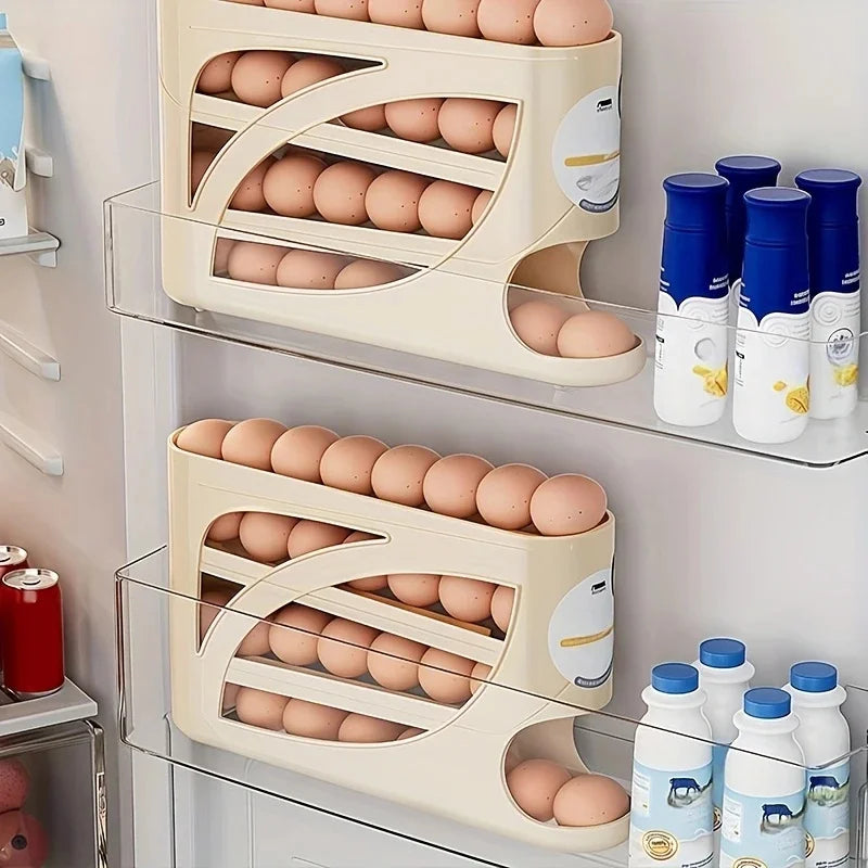 Organizador de huevos de 3 niveles para refrigerador, capacidad para 24 huevos, estante de almacenamiento y caja organizadora de gran capacidad para cocina y nevera