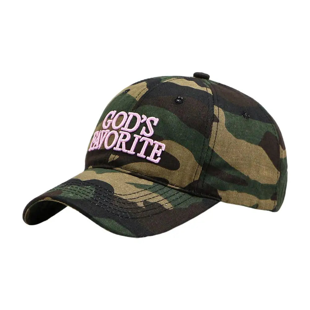Gorra de béisbol con bordado de letras retro, estilo camuflaje táctico de selva, gorra de visera ajustable para mujer, de circunferencia grande y protección solar