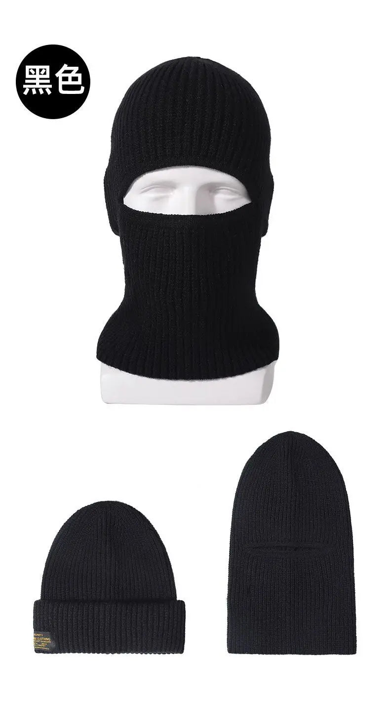 Gorro pasamontañas de punto 2 en 1 para invierno, cálido, cortavientos, de cobertura total, táctico, para esquí, ciclismo y orejeras.