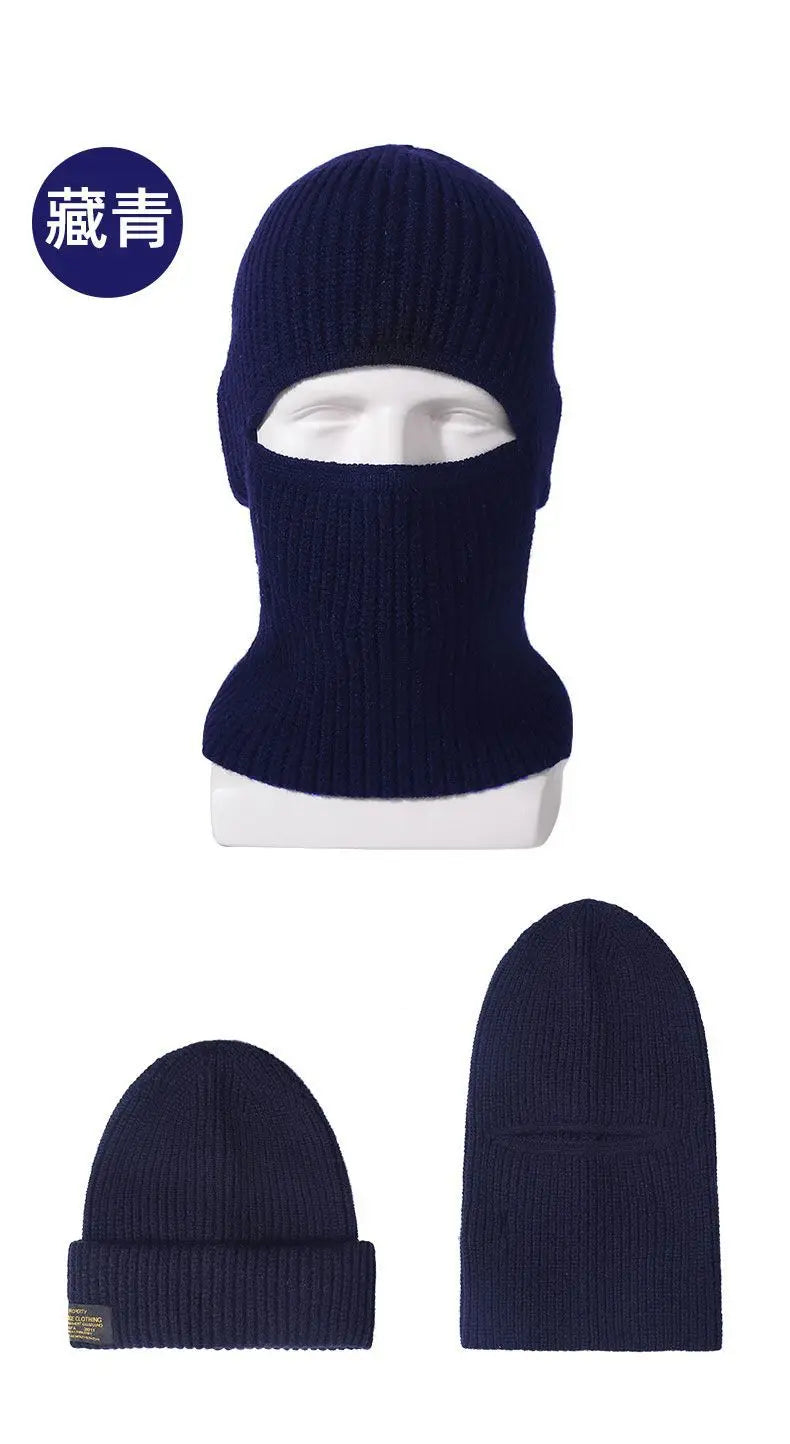 Gorro pasamontañas de punto 2 en 1 para invierno, cálido, cortavientos, de cobertura total, táctico, para esquí, ciclismo y orejeras.