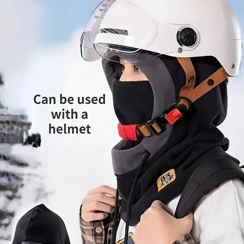 Gorro térmico de invierno con máscara y calentador de cuello, pasamontañas 3 en 1 a prueba de viento para hombres y mujeres, gorro con máscara para ciclismo y protección contra el frío
