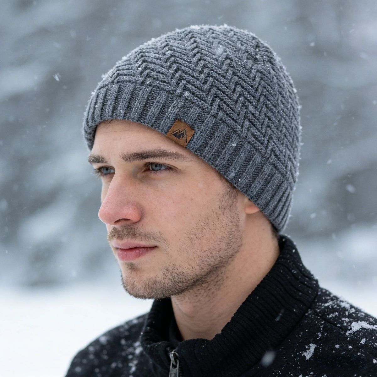 Gorro de invierno unisex con etiqueta, gorro de punto de moda para hombres y mujeres, gorro tipo beanie, gorro deportivo cálido con forro de felpa para exteriores