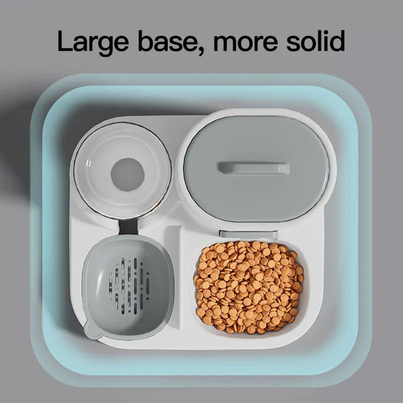 Dispensador de agua y comedero automático por gravedad para gatos, 1 unidad - Diseño de una sola pieza, gran capacidad y a prueba de derrames