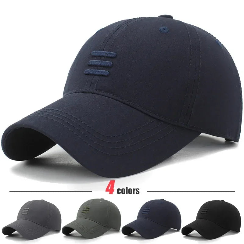 Gorra de béisbol de moda con parte superior suave, 4 colores, para deportes al aire libre, estilo casual, de algodón, tipo snapback para hombres y mujeres, diseño de gorra de papá con tres barras