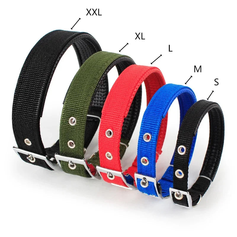 Collar de nailon sólido para perros, duradero y ajustable, para perros pequeños, medianos y grandes