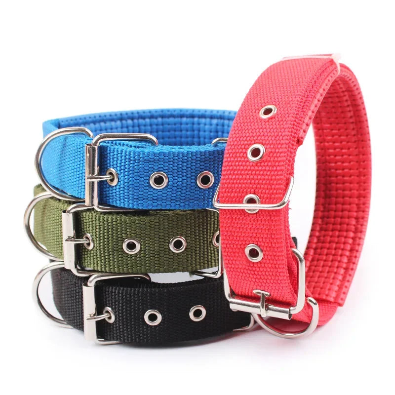 Collar de nailon sólido para perros, duradero y ajustable, para perros pequeños, medianos y grandes
