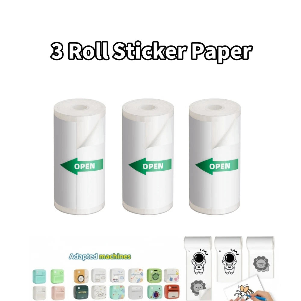 Papel adhesivo térmico para impresora portátil Dolewa D3, minipresora de etiquetas, impresora para imprimir errores y fotos.