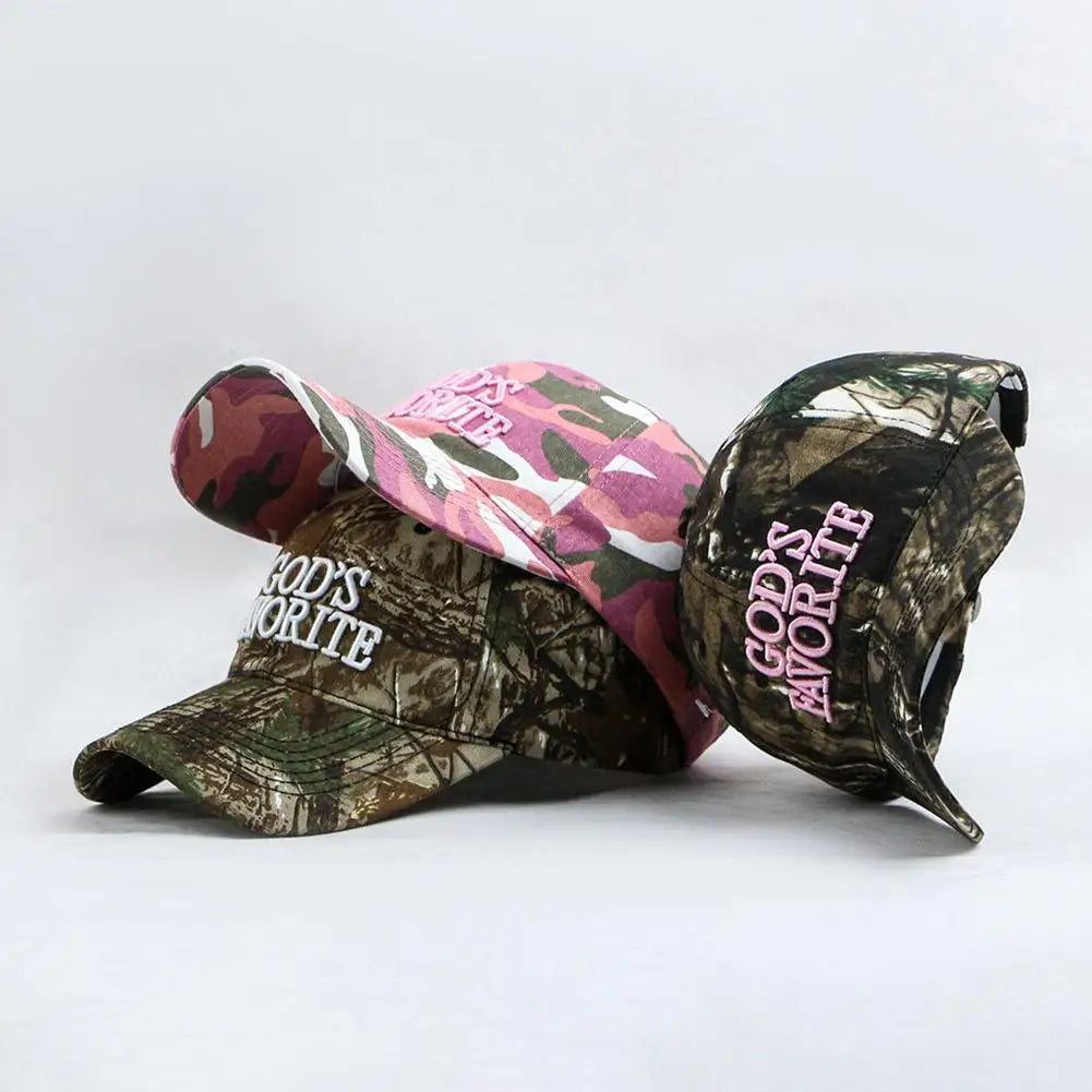 Gorra de béisbol con bordado de letras retro, estilo camuflaje táctico de selva, gorra de visera ajustable para mujer, de circunferencia grande y protección solar