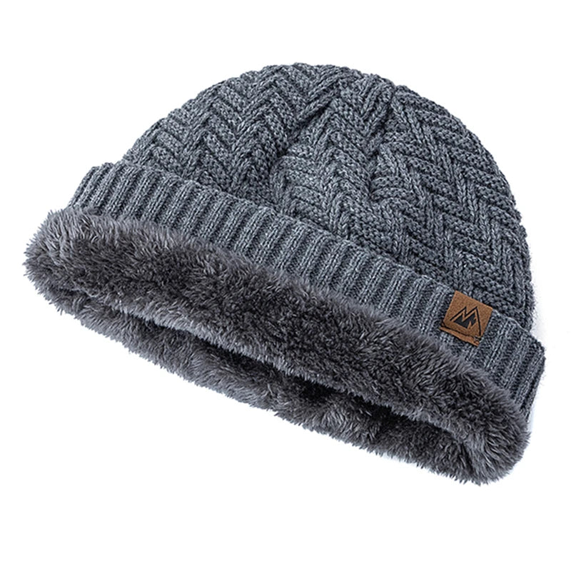 Gorro de invierno unisex con etiqueta, gorro de punto de moda para hombres y mujeres, gorro tipo beanie, gorro deportivo cálido con forro de felpa para exteriores