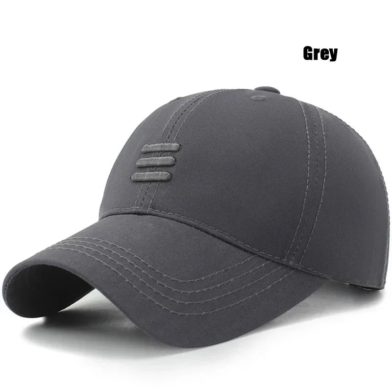 Gorra de béisbol de moda con parte superior suave, 4 colores, para deportes al aire libre, estilo casual, de algodón, tipo snapback para hombres y mujeres, diseño de gorra de papá con tres barras