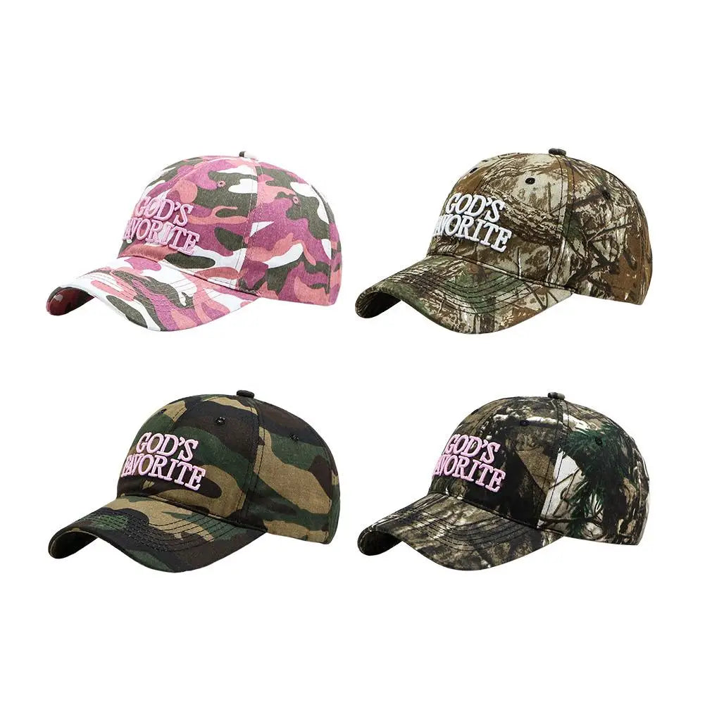 Gorra de béisbol con bordado de letras retro, estilo camuflaje táctico de selva, gorra de visera ajustable para mujer, de circunferencia grande y protección solar