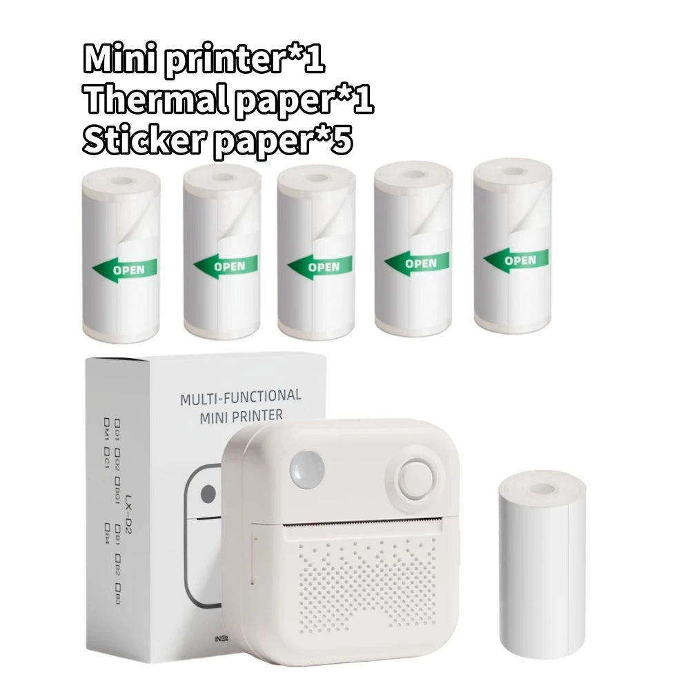 Papel adhesivo térmico para impresora portátil Dolewa D3, minipresora de etiquetas, impresora para imprimir errores y fotos.