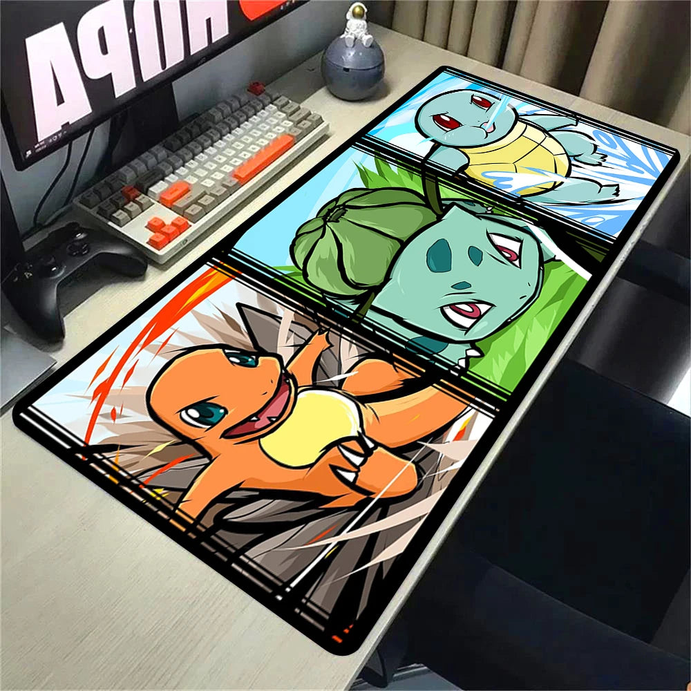 Mouse Pad Grande Alfombrilla de Escritorio Anime Pokémon Playmat Gaming Mouse Pad 900 × 400 XXL Mousepad Speed Computadora y Oficina Gamer Gabinete
