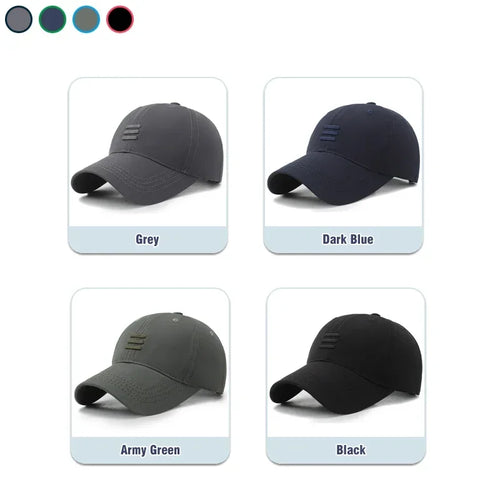 Gorra de béisbol de moda con parte superior suave, 4 colores, para deportes al aire libre, estilo casual, de algodón, tipo snapback para hombres y mujeres, diseño de gorra de papá con tres barras
