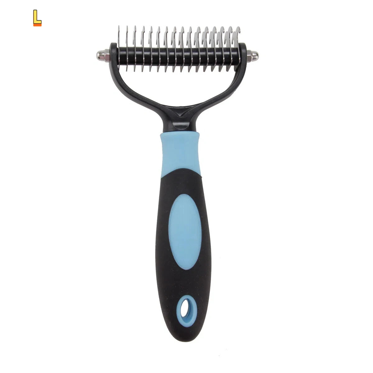 Peine para desenredar mascotas, cepillo de aseo de doble cara para perros y gatos, 2 tamaños, 5 colores, mango antideslizante, elimina enredos, herramienta para quitar el pelo suelto