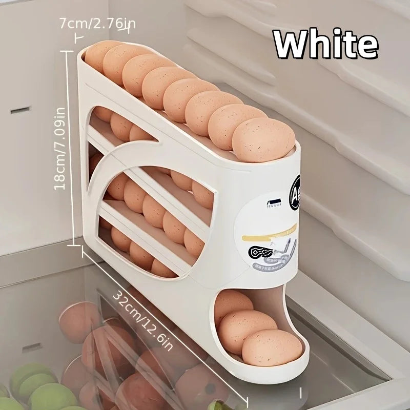 Organizador de huevos de 3 niveles para refrigerador, capacidad para 24 huevos, estante de almacenamiento y caja organizadora de gran capacidad para cocina y nevera
