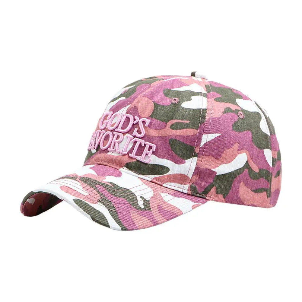 Gorra de béisbol con bordado de letras retro, estilo camuflaje táctico de selva, gorra de visera ajustable para mujer, de circunferencia grande y protección solar