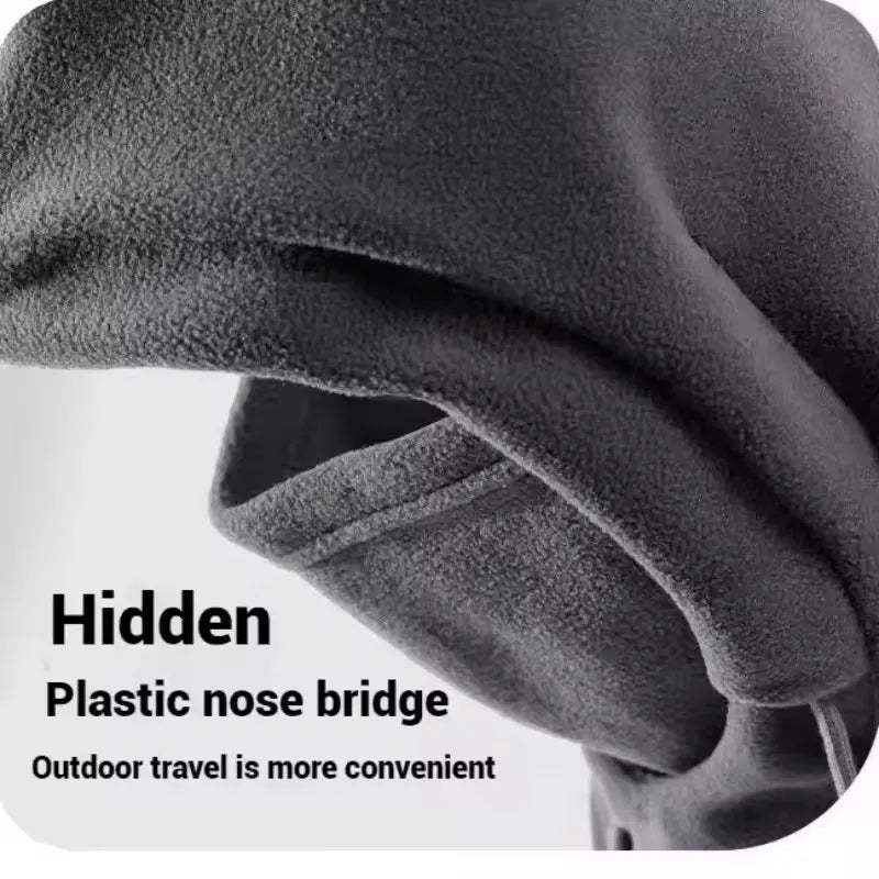 Gorro térmico de invierno con máscara y calentador de cuello, pasamontañas 3 en 1 a prueba de viento para hombres y mujeres, gorro con máscara para ciclismo y protección contra el frío