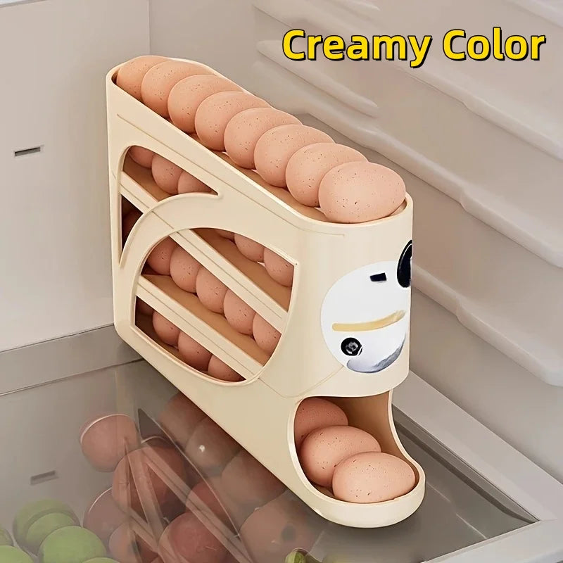 Organizador de huevos de 3 niveles para refrigerador, capacidad para 24 huevos, estante de almacenamiento y caja organizadora de gran capacidad para cocina y nevera