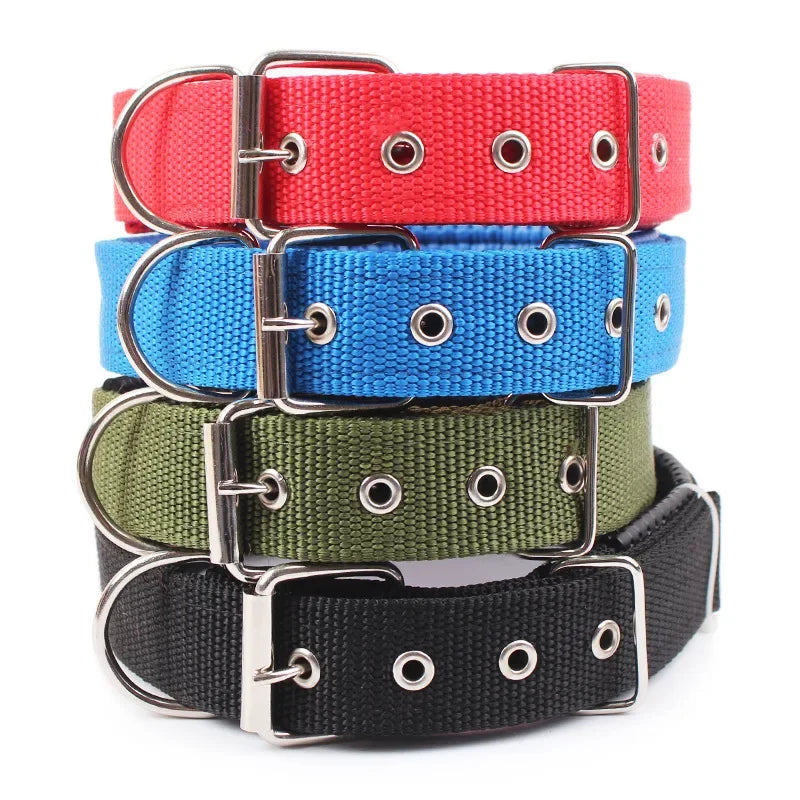 Collar de nailon sólido para perros, duradero y ajustable, para perros pequeños, medianos y grandes