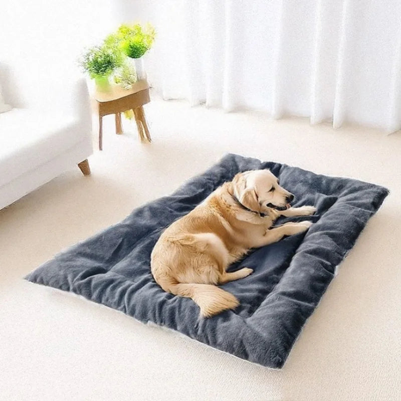 Sofá cama extra grande de felpa para perros, alfombrilla gruesa súper suave de poliéster para mascotas, cama para jaula de perros, para perros pequeños, medianos y grandes