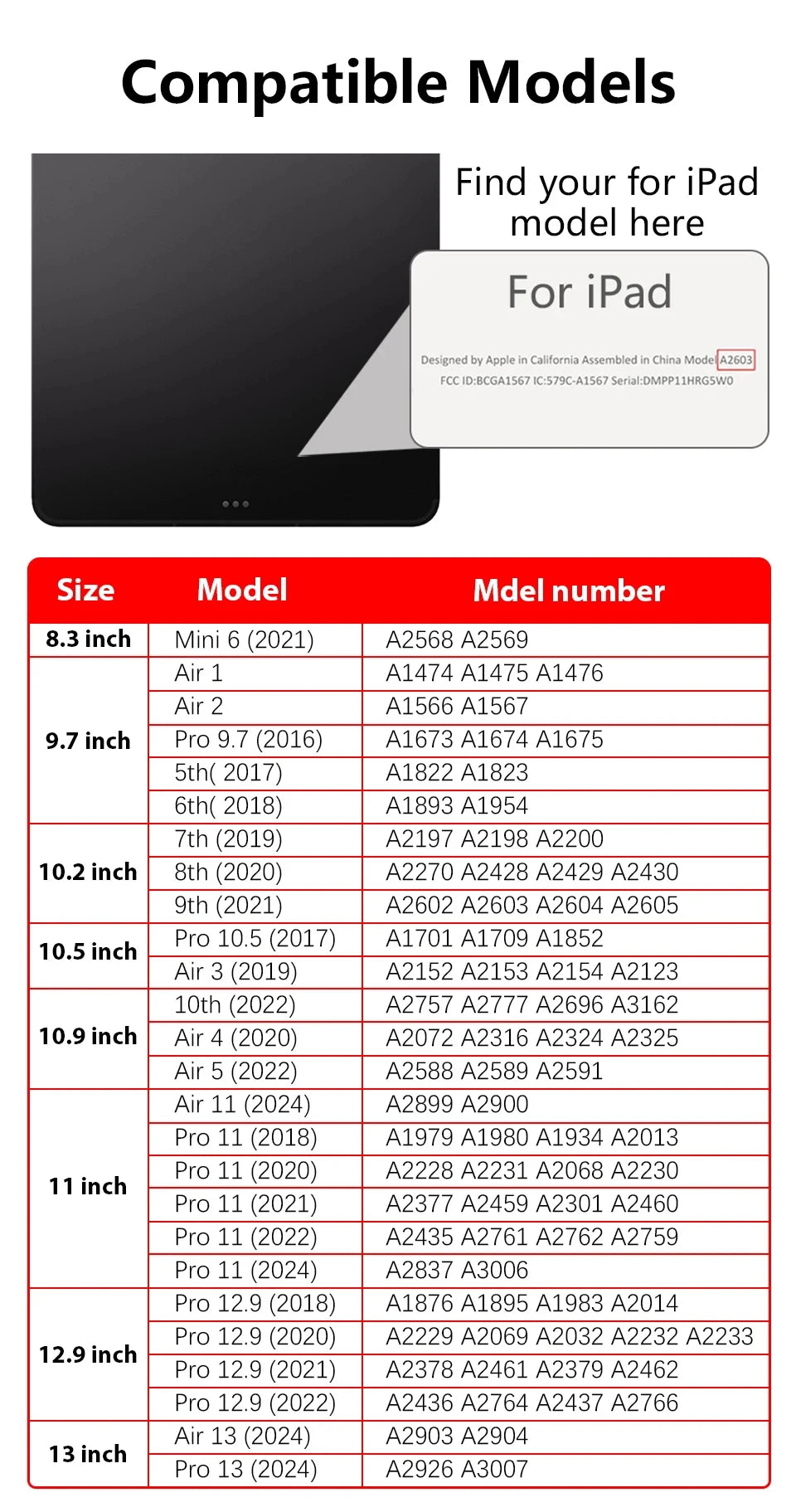 Funda protectora para iPad | Compatible con Air, Pro, Mini y todas las generaciones