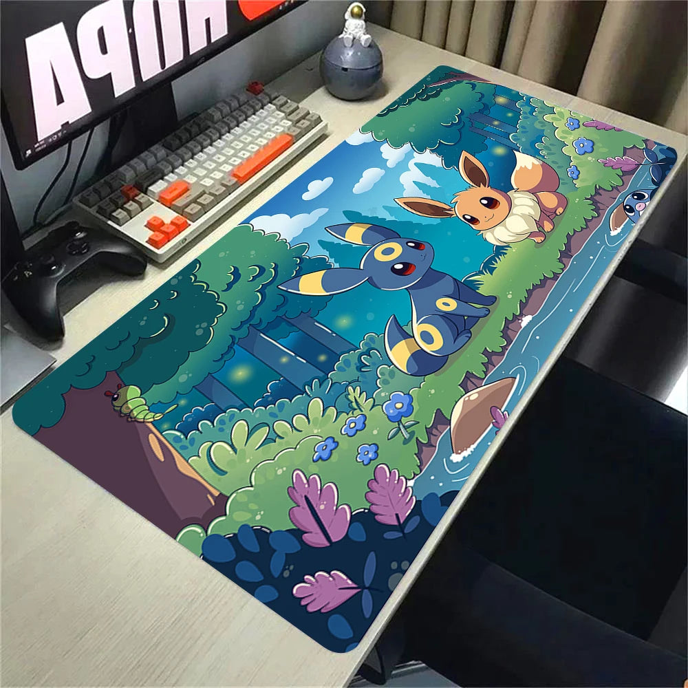 Mouse Pad Grande Alfombrilla de Escritorio Anime Pokémon Playmat Gaming Mouse Pad 900 × 400 XXL Mousepad Speed Computadora y Oficina Gamer Gabinete