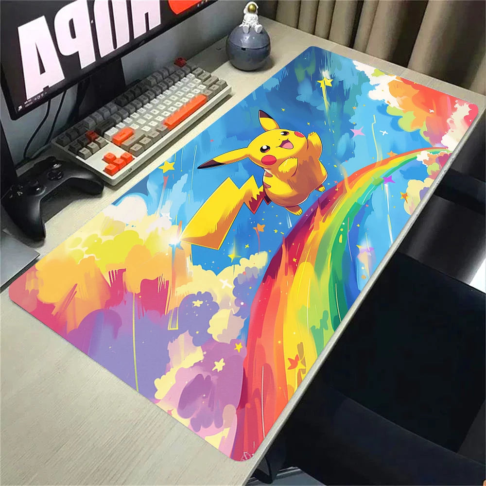 Mouse Pad Grande Alfombrilla de Escritorio Anime Pokémon Playmat Gaming Mouse Pad 900 × 400 XXL Mousepad Speed Computadora y Oficina Gamer Gabinete