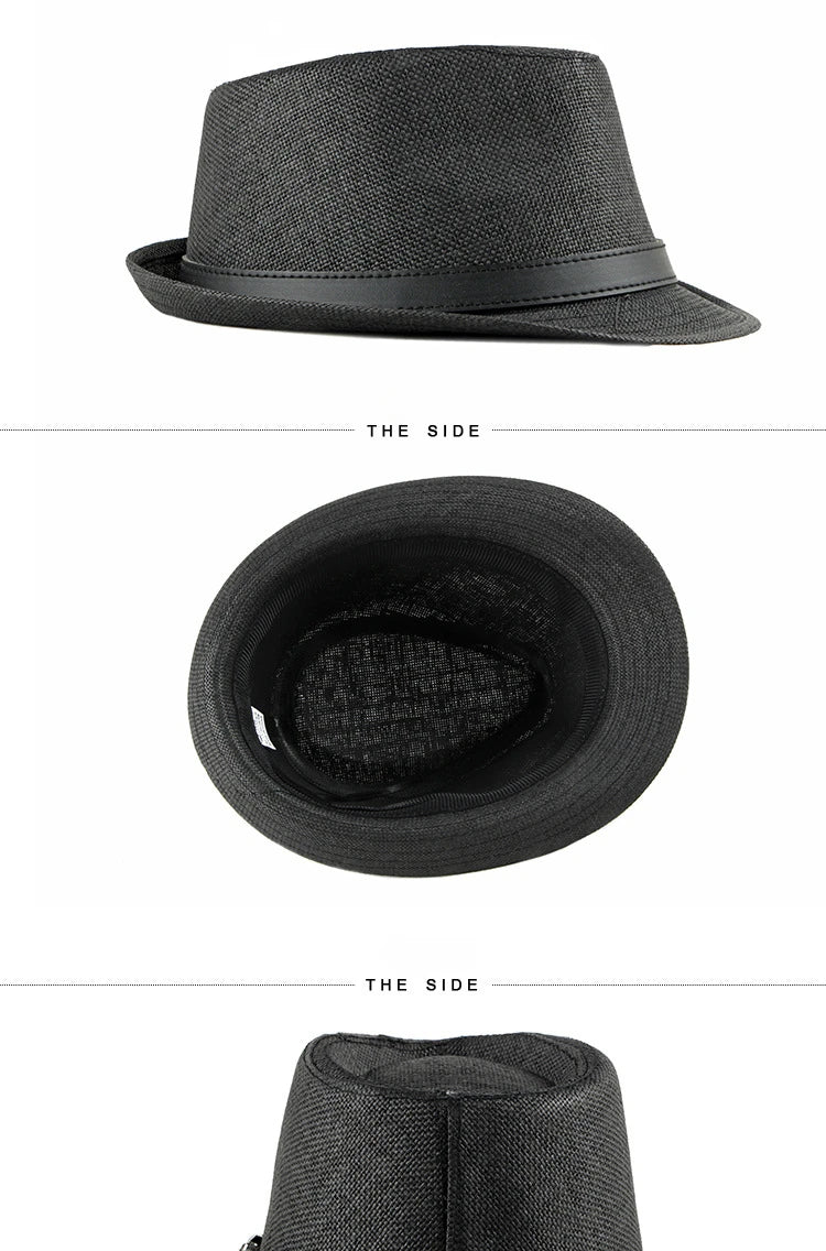 Sombrero de paja de verano para hombre, sombrero de moda coreana para mujer, visera solar, sombrero de jazz retro británico para caballero