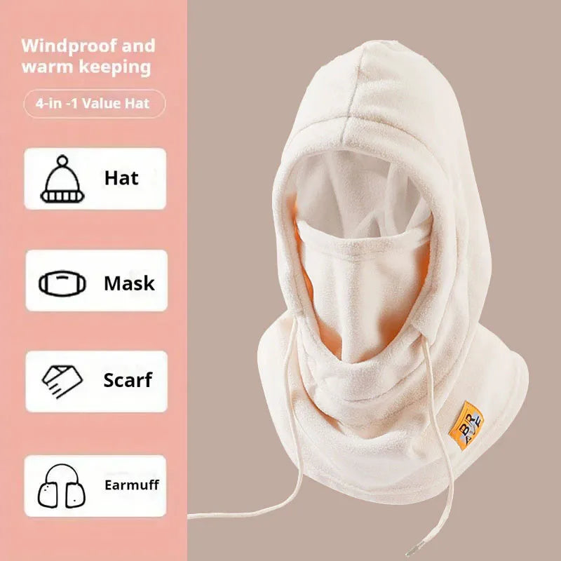 Gorro térmico de invierno con máscara y calentador de cuello, pasamontañas 3 en 1 a prueba de viento para hombres y mujeres, gorro con máscara para ciclismo y protección contra el frío