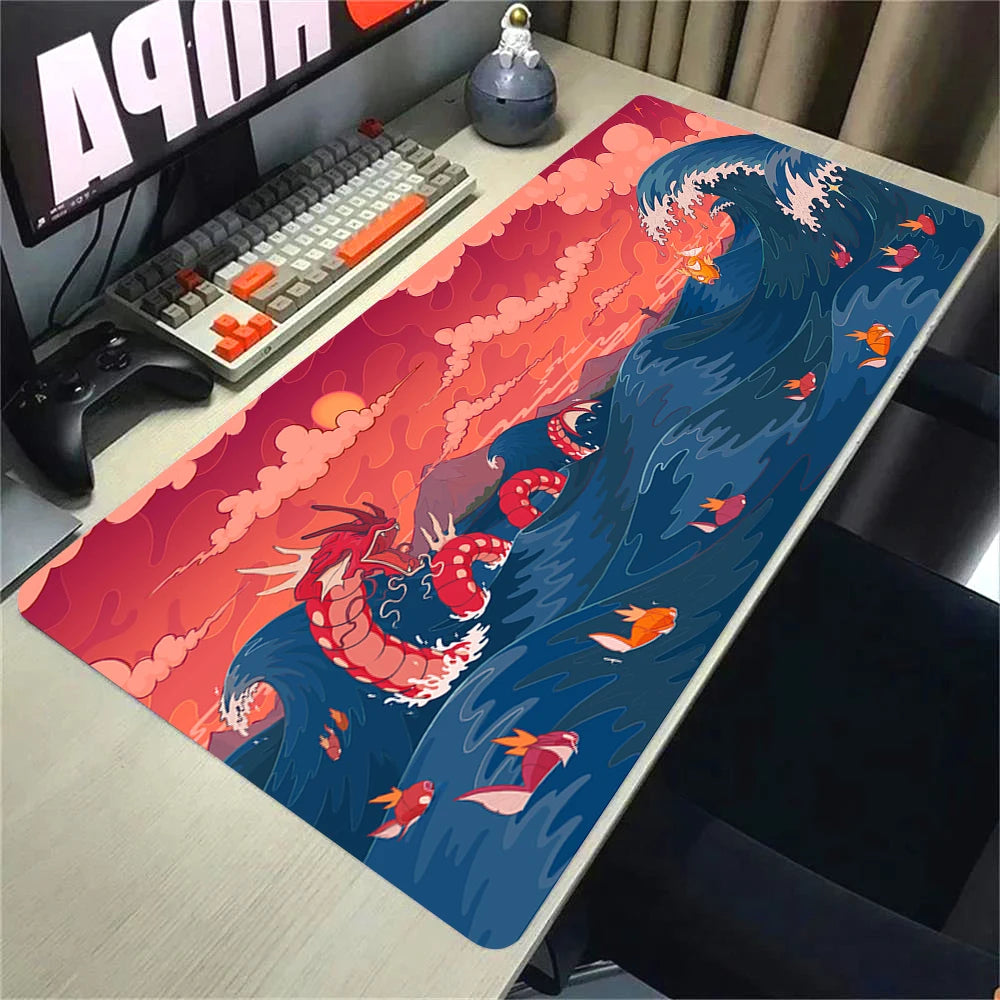 Mouse Pad Grande Alfombrilla de Escritorio Anime Pokémon Playmat Gaming Mouse Pad 900 × 400 XXL Mousepad Speed Computadora y Oficina Gamer Gabinete