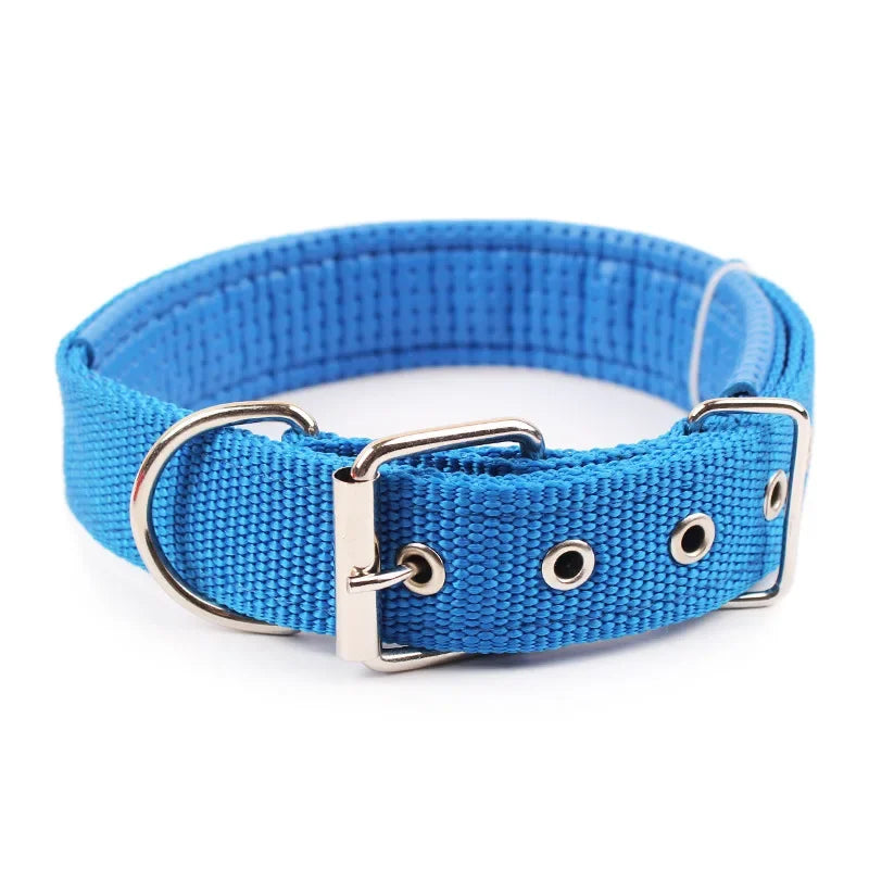 Collar de nailon sólido para perros, duradero y ajustable, para perros pequeños, medianos y grandes
